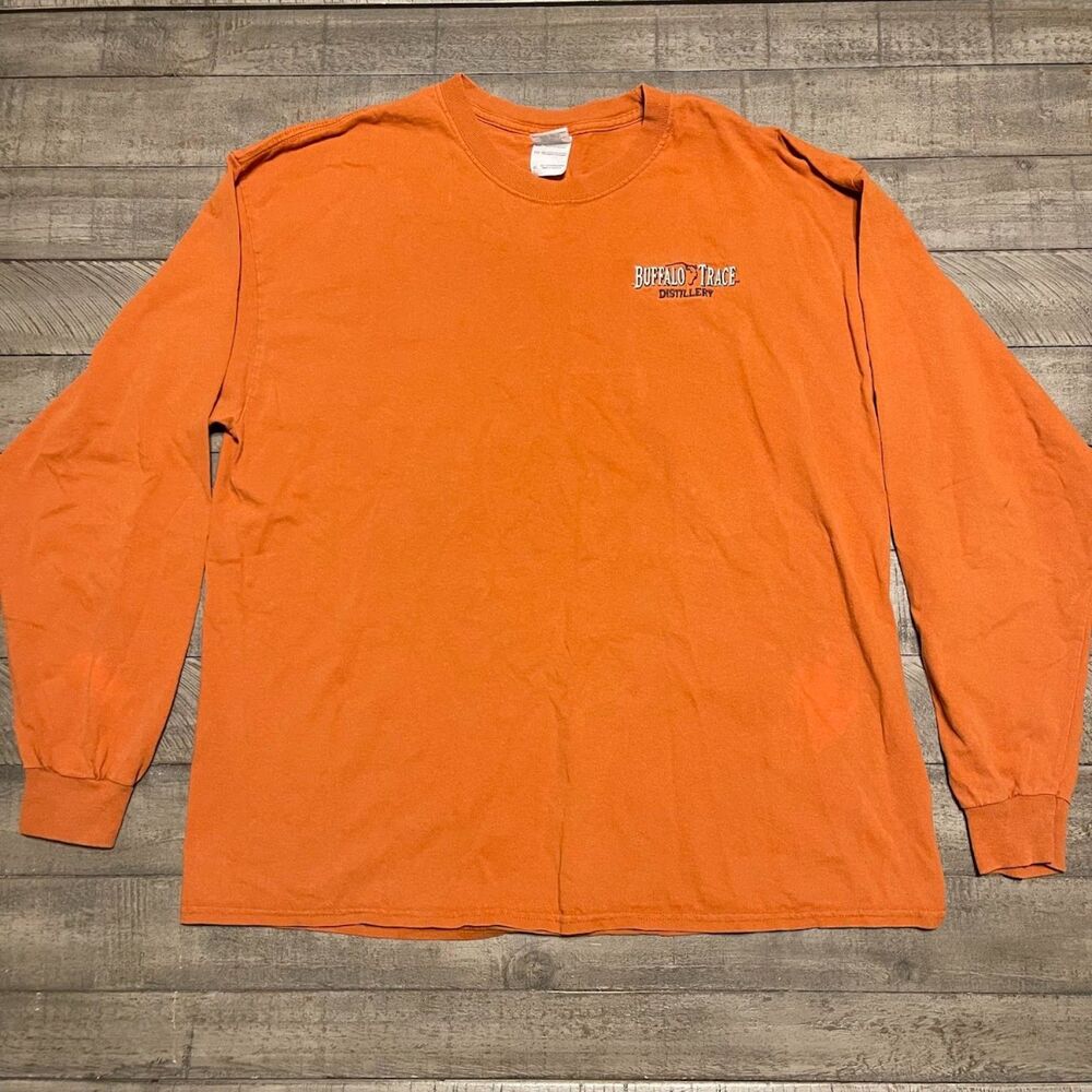 Buffalo Trace Distillery Bourbon Orange Size XL Long Sleeve Shirt